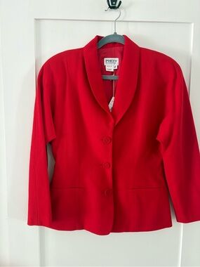 Ports International 100% Wool Red Blazer NWT Vintage Size 8 Made in Canada